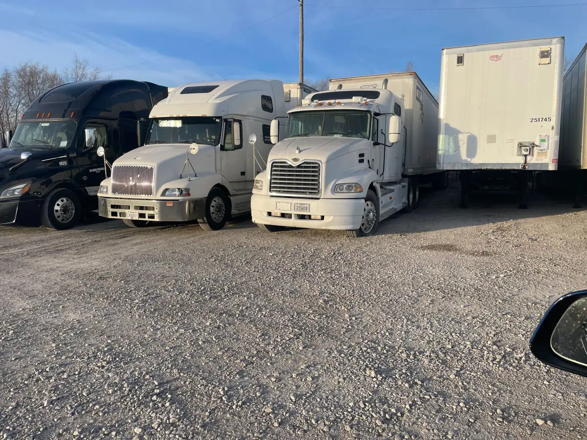 Tractors and trailers at Tulsa Truck Park parking lot